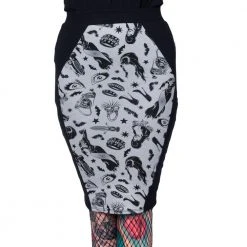 Women's Elvira Comic Icons Coffin Pencil Skirt 7 Women's Elvira Comic Icons Coffin Pencil Skirt
