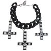 Kreepsville Inverted Cross Pentagram Bracelet Black