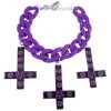 Kreepsville Jewelry Inverted Cross Pentagram Bracelet Purple 1 Kreepsville Jewelry Inverted Cross Pentagram Bracelet Purple