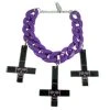 Kreepsville Jewelry Inverted Cross Skull Bracelet Purple