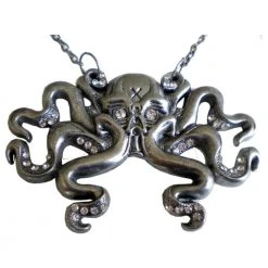 Kreepsville Octoskull Necklace Clear Jewels