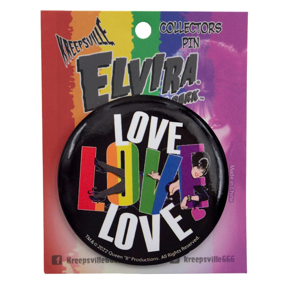 Elvira Love Large Round Button Badge Accessories 4 Elvira Love Large Round Button Badge Accessories