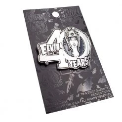 Elvira 40 Years Logo Silver Enamel Pin