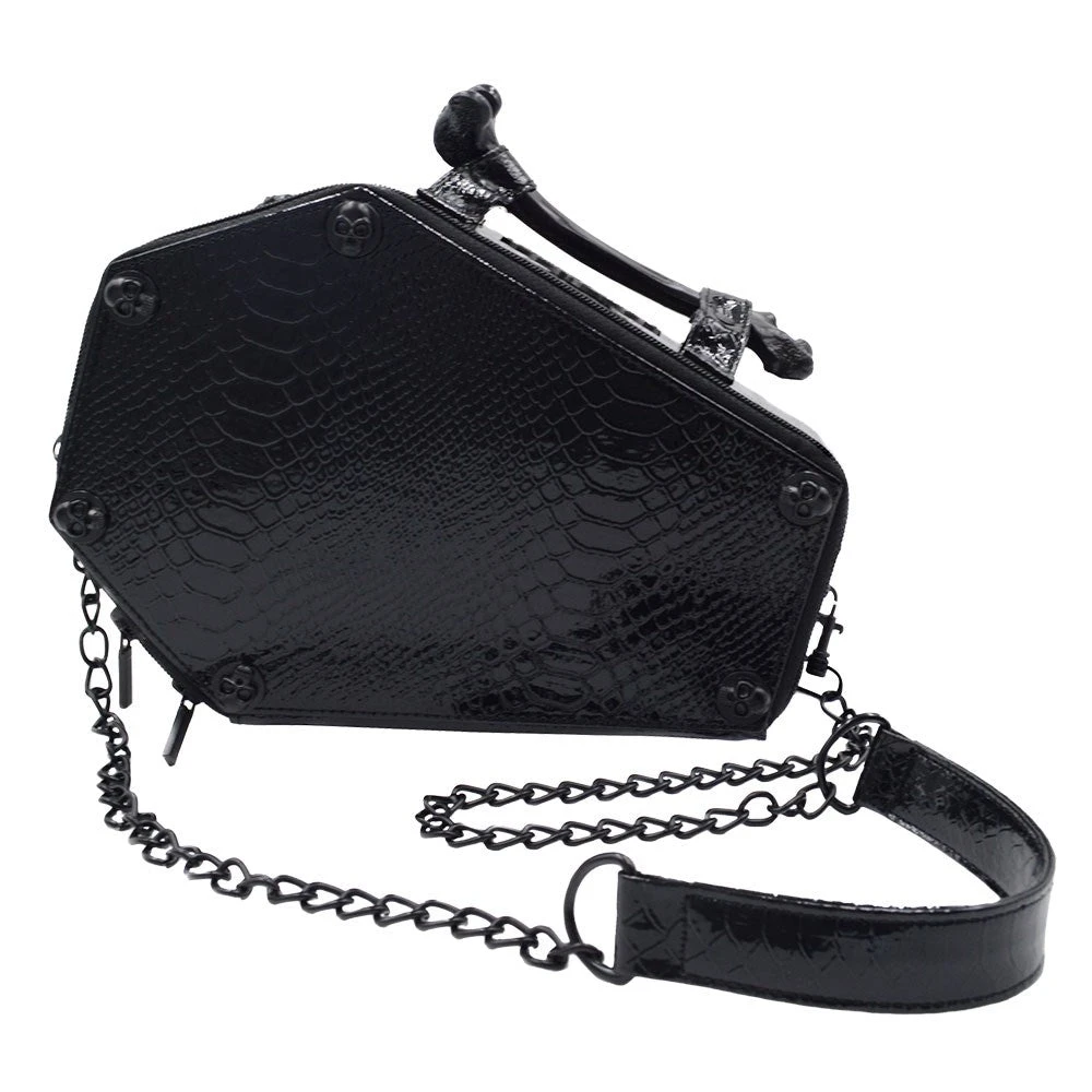 Kreepsville Skull Stud Croc Coffin Purse Bag 4 Kreepsville Skull Stud Croc Coffin Purse Bag