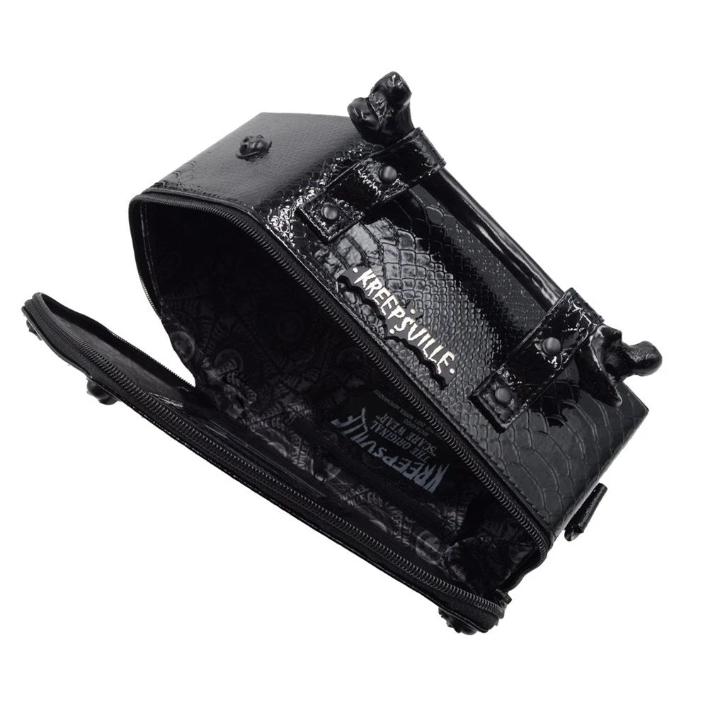 Kreepsville Skull Stud Croc Coffin Purse Bag 5 Kreepsville Skull Stud Croc Coffin Purse Bag