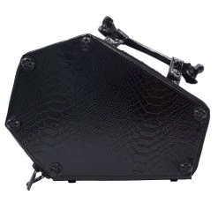 Kreepsville Skull Stud Croc Coffin Purse Bag