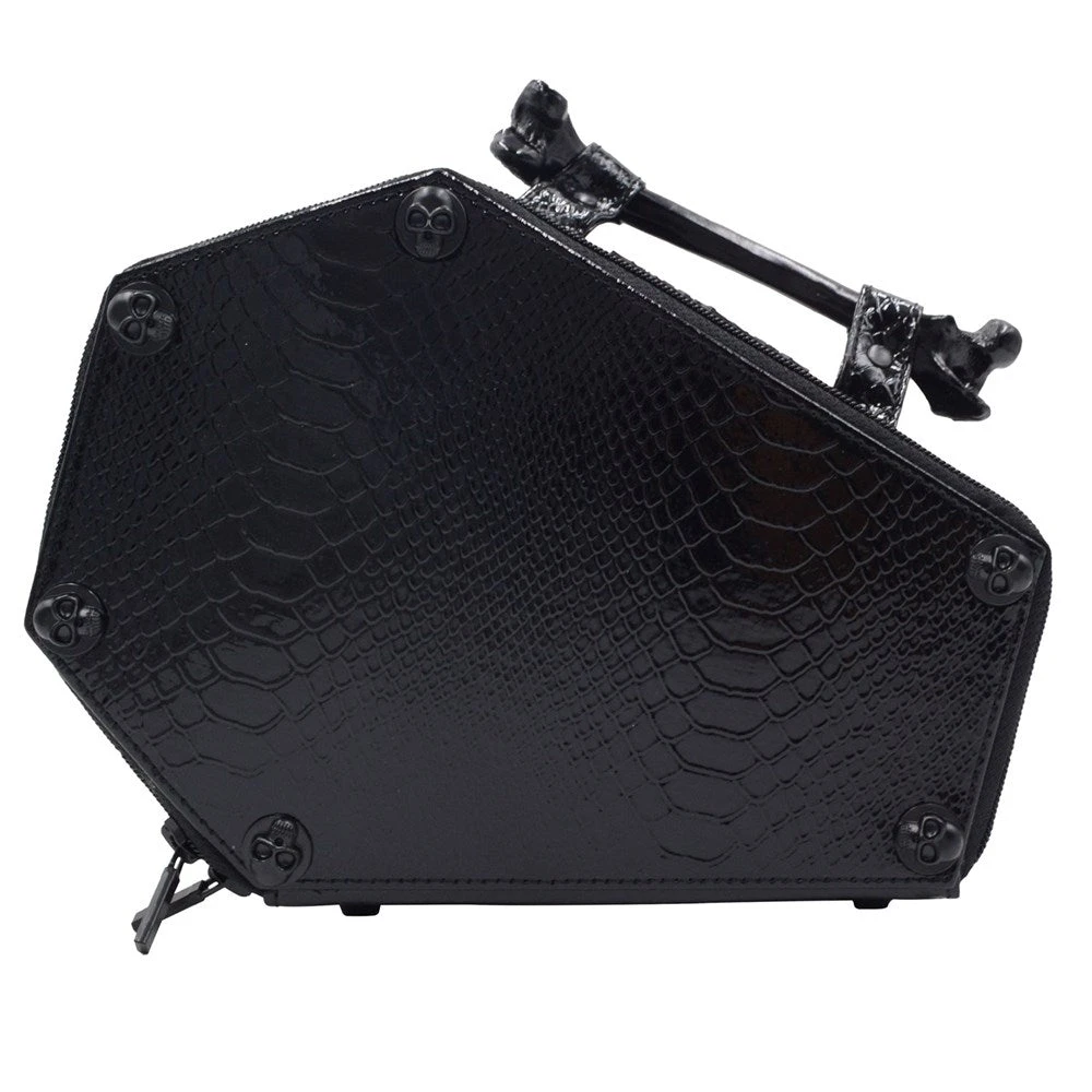 Kreepsville Skull Stud Croc Coffin Purse Bag 3 Kreepsville Skull Stud Croc Coffin Purse Bag