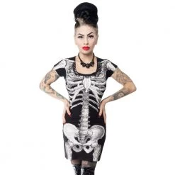 Kreepsville Women's White Skeleton Tunic Dress
