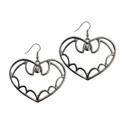 Kreepsville Bat Outline Heart Earring Jewelry