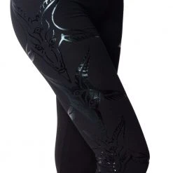 Kreepsville 666 Goathead Black Foil Capri Leggings Women's 7 Kreepsville 666 Goathead Black Foil Capri Leggings Women's