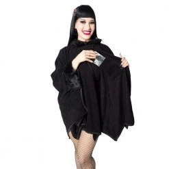 Kreepsville Glamour Ghoul Web Cape Black Fur