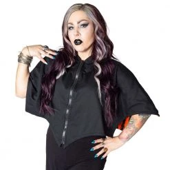 Kreepsville 666 Store 8 Kreepsville Women's Reversible Trick Or Treat Pumpkin Shoulder Cape