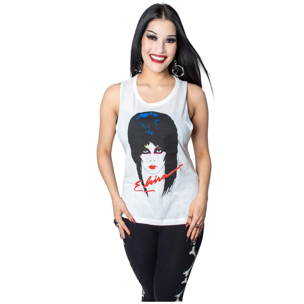 Elvira 80'S Sleeveless Tee White 4 Elvira 80'S Sleeveless Tee White