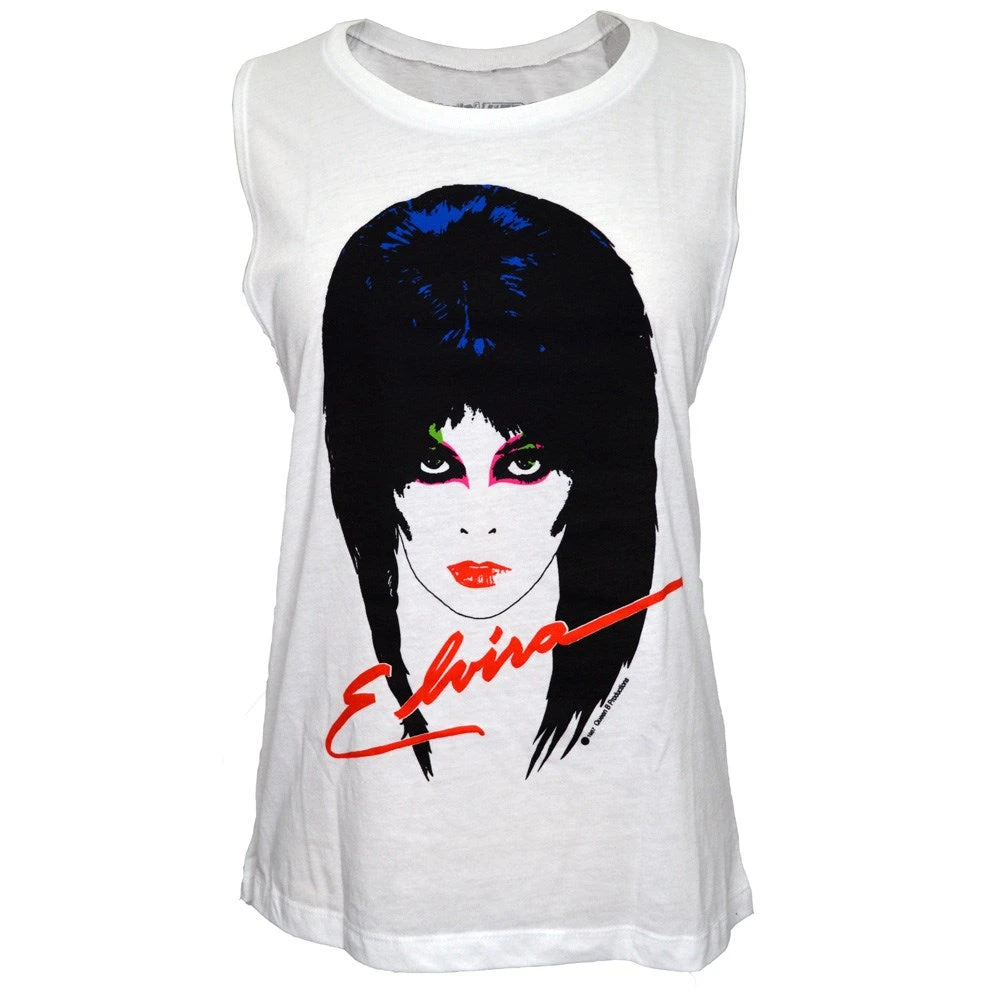 Elvira 80'S Sleeveless Tee White 3 Elvira 80'S Sleeveless Tee White