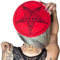 Kreepsville Goat Head Red Beret Hat