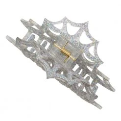 Kreepsville Spiderweb Hair Claw Clip Silver Accessories
