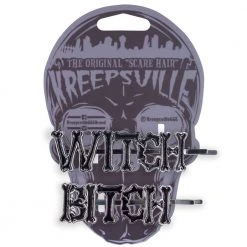 Kreepsville Witch Bitch Text Hair Slides Accessories