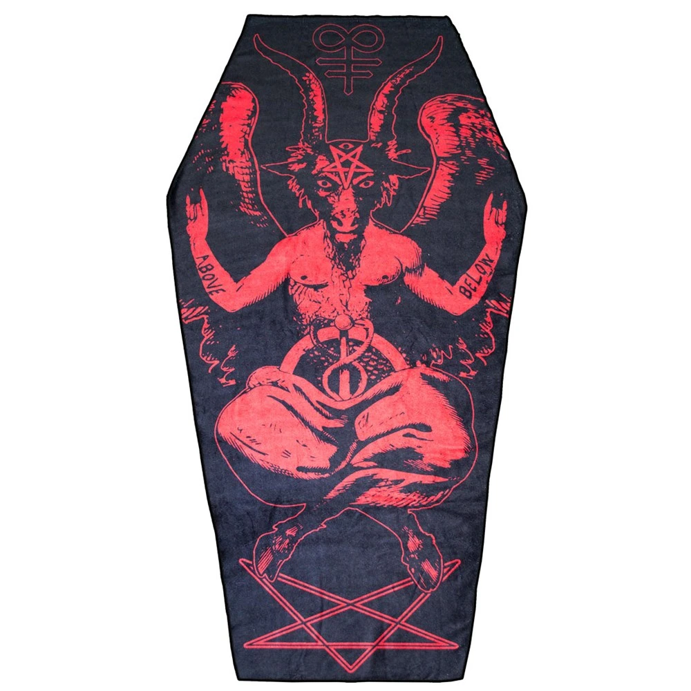 Kreepsville Baphomet Satanic Coffin Beach Towel 3 Kreepsville Baphomet Satanic Coffin Beach Towel
