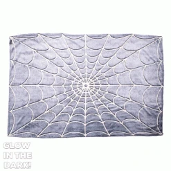 Kreepsville Spiderweb Glow In The Dark Throw Blanket