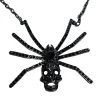 Kreepsville Jewelry Dia Spider Skull Necklace Black