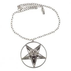 Kreeepsville 666 Jewelry Baphomet Satanic Circle Necklace