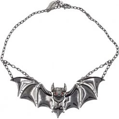 Kreepsville Creature Of The Night Bat Chrome Necklace