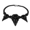 Kreepsville Jewelry Crow Skull Collection Necklace Black