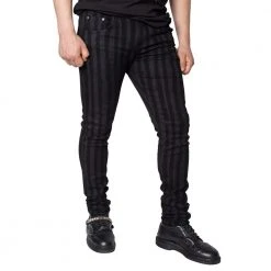 Kreepsville 666 Store 27 Kreepsville Destroyer Skinny Grey Stripe Jeans