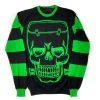 Kreepsville Franken Skull Green Striped Sweater 2 Kreepsville Franken Skull Green Striped Sweater