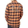Kreepsville Men's Trick Or Treat Pumpkin Orange Flannel Shirt