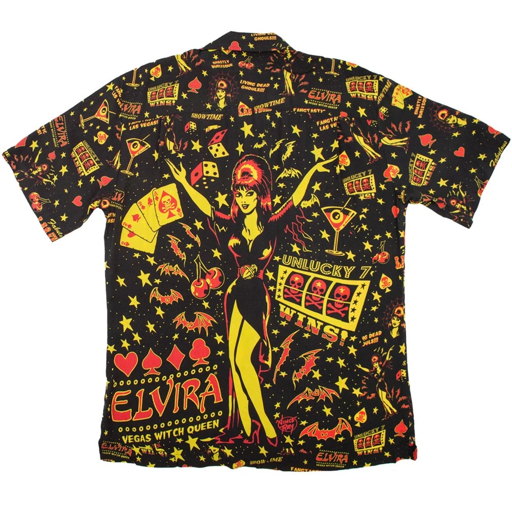 Men's Elvira Vegas Repeat Red Sub Shirt 4 Men's Elvira Vegas Repeat Red Sub Shirt
