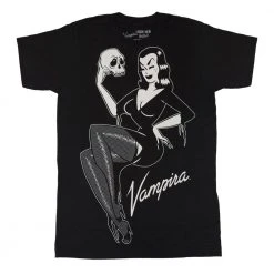 Vampira Jumbo Skull Pin-up T-shirt