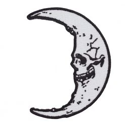 Kreepsville Accessories Skull Crescent Moon Patch