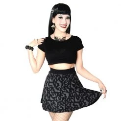 Kreepsville Bat Repeat Skater Skirt Women's