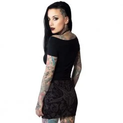 Kreepsville 666 Women's Goat Head Mini Skirt Grey