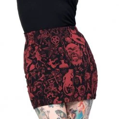 Kreepsville 666 Goathead Mini Skirt Red